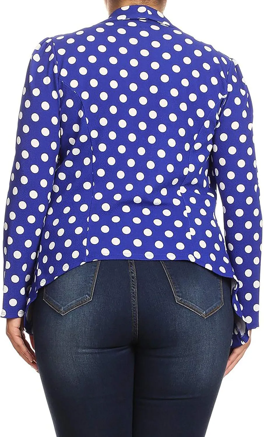 Women's Casual Plus Size Blazer Long Sleeve Open Front Solid and Print