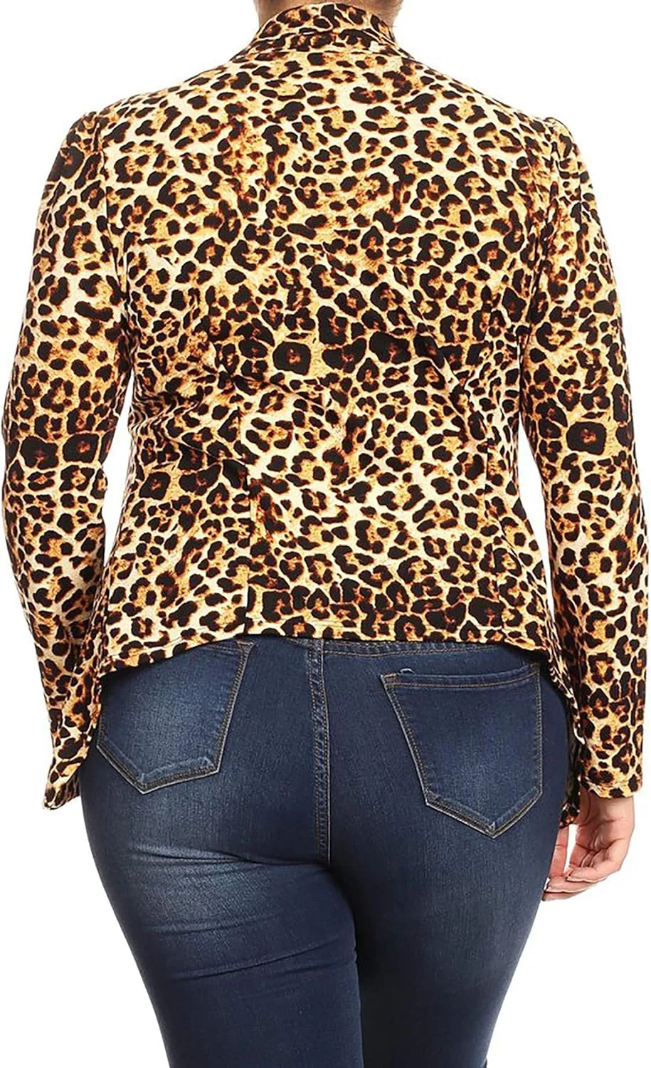Women's Casual Plus Size Blazer Long Sleeve Open Front Solid and Print