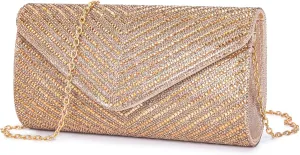 Women's Evening Handbags Envelope Clutch Purses Ladies Crossbody Bags Rhinestone Wedding Bag Shoulder Bag for Women