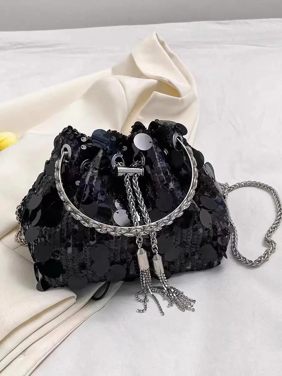 Womens Shoulder Bag Sequin Purse Sparkle Purse Crystal Clutch Evening Bag Mob Wife Aesthetic