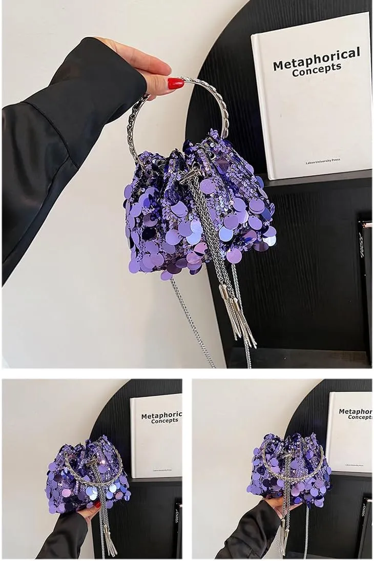 Womens Shoulder Bag Sequin Purse Sparkle Purse Crystal Clutch Evening Bag Mob Wife Aesthetic