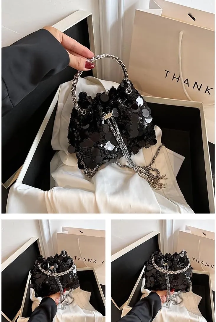 Womens Shoulder Bag Sequin Purse Sparkle Purse Crystal Clutch Evening Bag Mob Wife Aesthetic