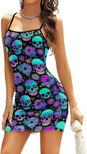 Women's Sleeveless Adjustable Strappy Summer Beach Swing Dress