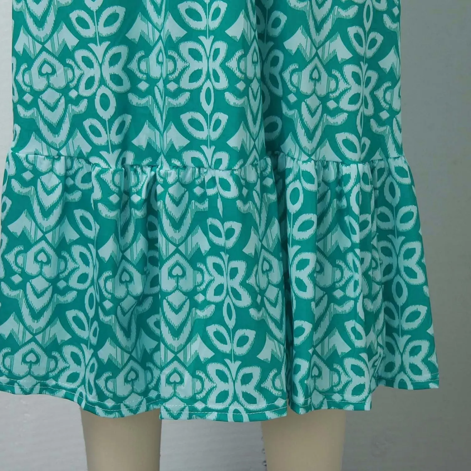 Womens Summer Maxi Dresses V Neck Floral Print Long Swing Dress 3/4 Sleeve Loose Casual Boho Beach Sun Dress