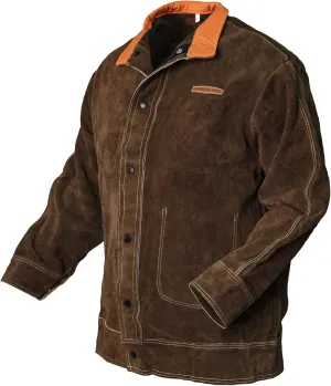 YESWELDER Leather Welding Jacket for Men Women, Heavy Duty welder jacket, Heat Flame Resistant Welding Coat